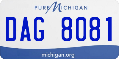 MI license plate DAG8081