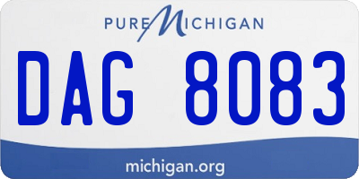 MI license plate DAG8083