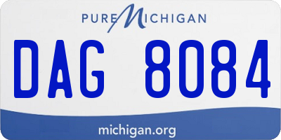 MI license plate DAG8084