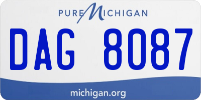 MI license plate DAG8087