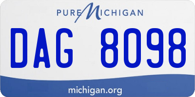 MI license plate DAG8098