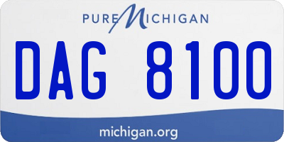 MI license plate DAG8100