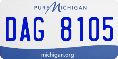 MI license plate DAG8105