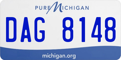 MI license plate DAG8148