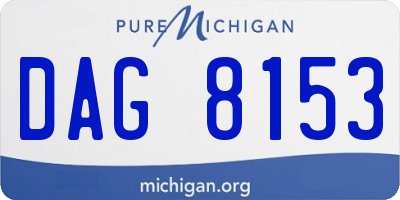 MI license plate DAG8153