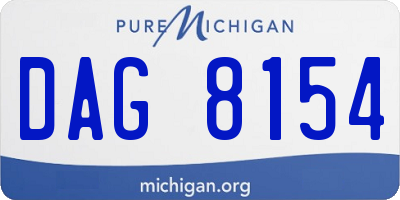 MI license plate DAG8154