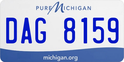 MI license plate DAG8159