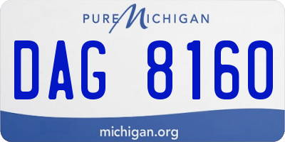 MI license plate DAG8160
