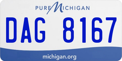 MI license plate DAG8167