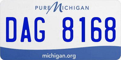 MI license plate DAG8168