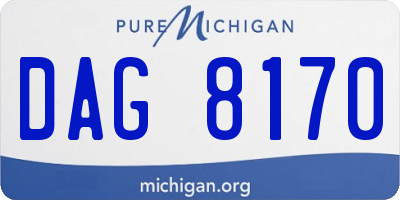 MI license plate DAG8170