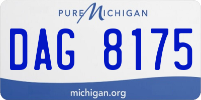 MI license plate DAG8175