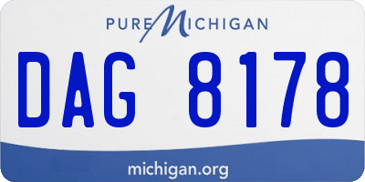 MI license plate DAG8178