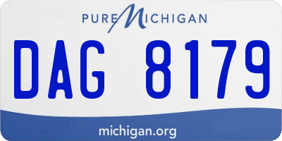 MI license plate DAG8179