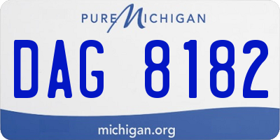 MI license plate DAG8182