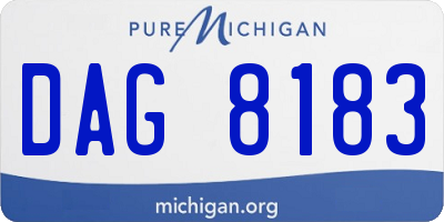 MI license plate DAG8183