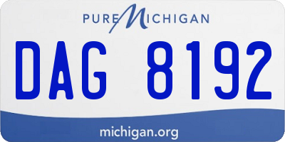 MI license plate DAG8192