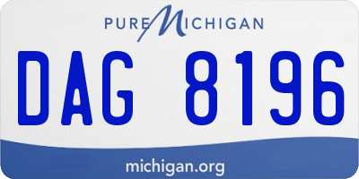 MI license plate DAG8196