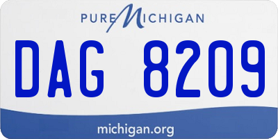 MI license plate DAG8209