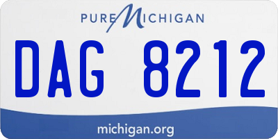 MI license plate DAG8212
