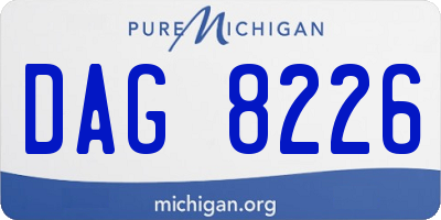 MI license plate DAG8226