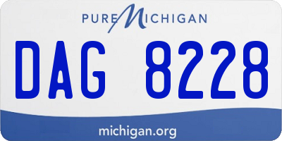 MI license plate DAG8228