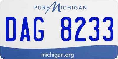 MI license plate DAG8233