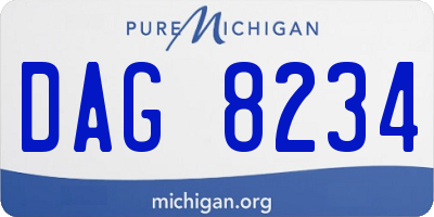 MI license plate DAG8234