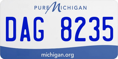 MI license plate DAG8235