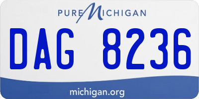 MI license plate DAG8236