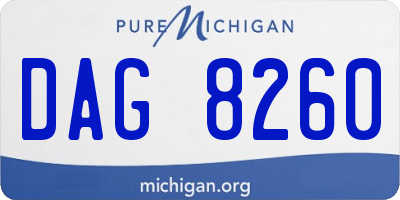 MI license plate DAG8260