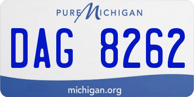 MI license plate DAG8262