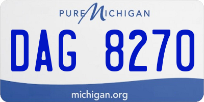 MI license plate DAG8270