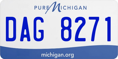 MI license plate DAG8271