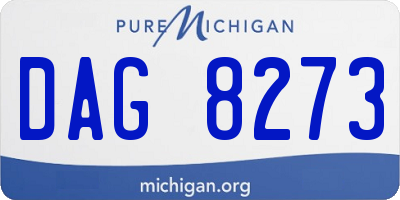 MI license plate DAG8273