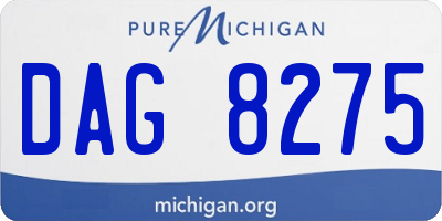 MI license plate DAG8275