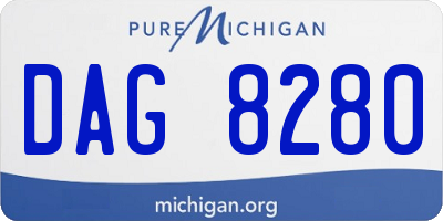 MI license plate DAG8280