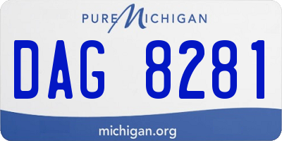 MI license plate DAG8281