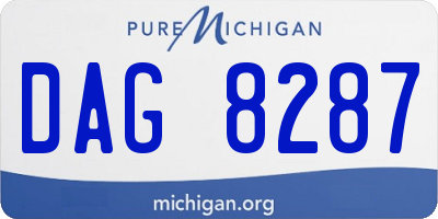 MI license plate DAG8287