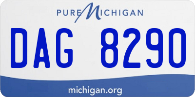 MI license plate DAG8290