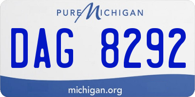 MI license plate DAG8292
