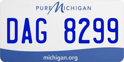 MI license plate DAG8299