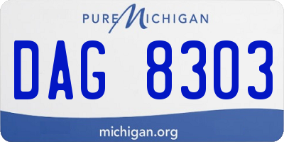 MI license plate DAG8303