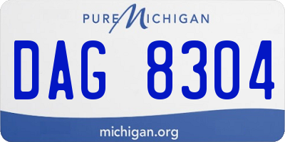 MI license plate DAG8304