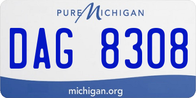 MI license plate DAG8308