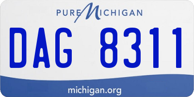 MI license plate DAG8311