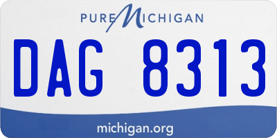 MI license plate DAG8313