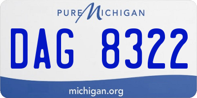 MI license plate DAG8322
