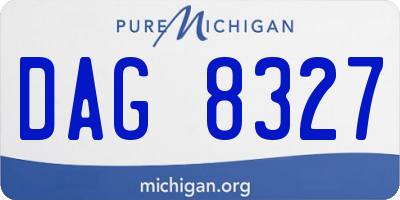 MI license plate DAG8327