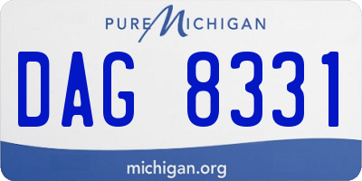 MI license plate DAG8331